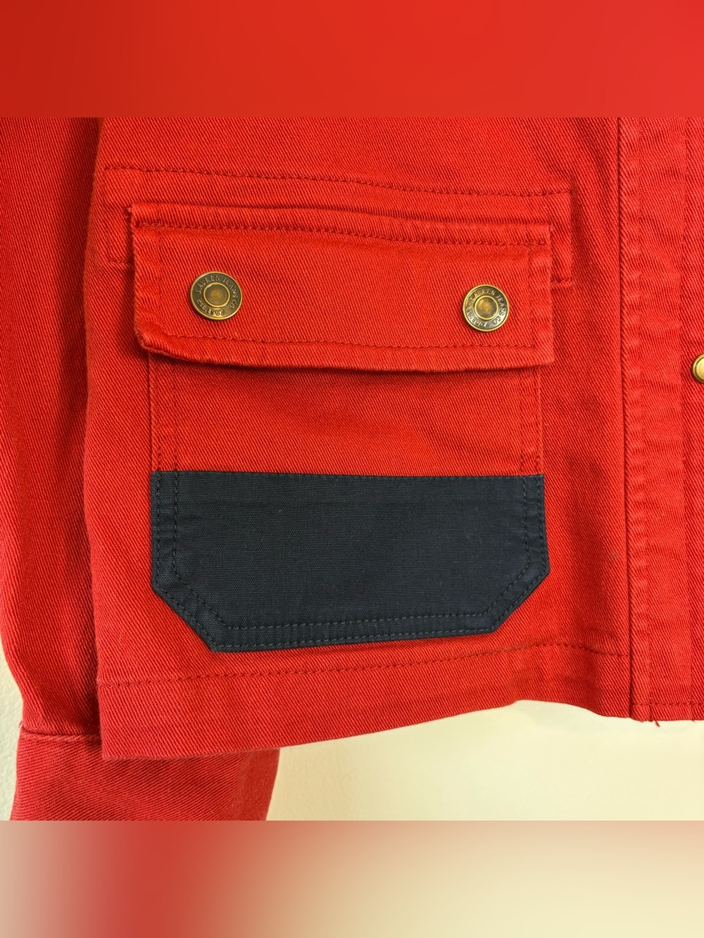Ralph Lauren Vintage LRL Lauren Jean Co Red Fireman Jacket Sz Petite M - Picture 7 of 15